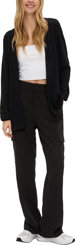 Cardigan Femme QS - Manches Longues, Col V, Fermeture Boutons, Bordure Côtelée - Look Tricoté Décontracté