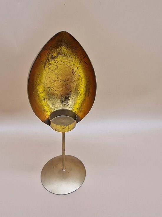 Waxinelichthouder Egg Gold - Kandelaar - Marrakech - Theelichthouder - Goud - Medium - Op Voet - Ei