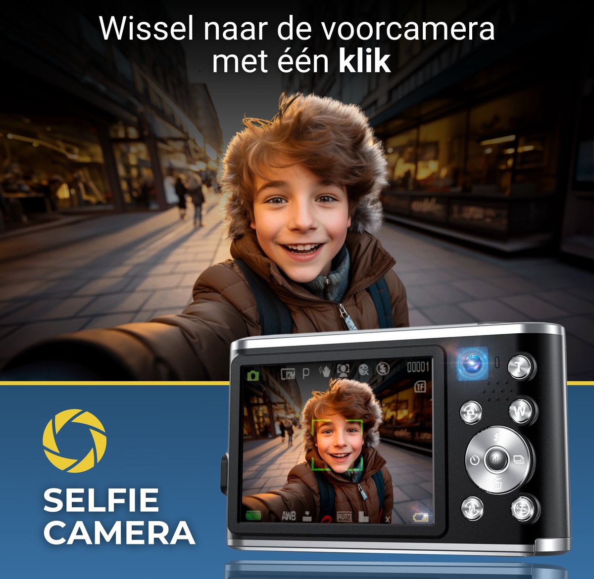 Vosoi Digitale Camera - Fotocamera - 48MP & 4K Ultra HD - 2,8 inch LCD Scherm - Inc. 32GB thumbnail 3
