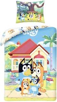 Bluey Dekbedovertrek Family - Eenpersoons - 140 X 200 + 70 x 90 cm – Katoen