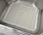 Gootsteenmat rechthoek - 31x26cm - Rubber mat beschermt de gootsteen afwasbak en het servies tegen krassen en beschadigingen. past ook in een vierkante gootsteenbak