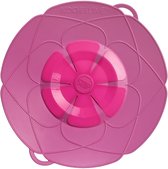 Het origineel, siliconen overkookbeveiliging voor potten en pannen, magnetrondeksel, spatbescherming en stoominzet | (roze, M, potgrootte 14-20 cm)