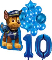 Paw Patrol Chase ballon set - 58x78cm - Folie Ballon - 10 jaar - Themafeest - Verjaardag - Ballonnen - Versiering - Helium ballon