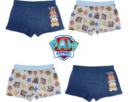 foto van PAW Patrol Boxershort - Set van 4 - Blauw + Grijs/Lichtblauw - Maat 110/116