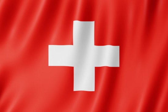 Partychimp Zwitserse Vlag Zwitserland - 90x150 Cm - Polyester - Rood/Wit