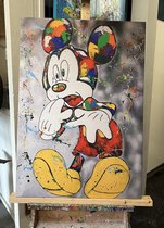 Tableau - Mickey Mouse- Médias Mixte - Toile coton sur châssis bois - 100x70cm