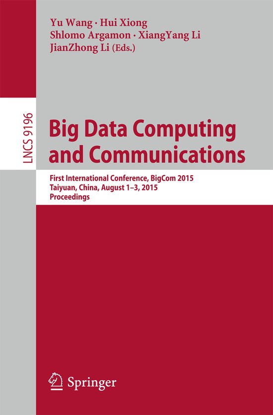 Big Data Computing and Communications - cover
