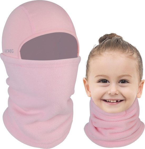 SEYUFN Winter Bivakmuts Kinderen Balaclava Kinderen Skimasker Warm Bivakmasker voor Jongens Bivakmuts Fiets Meisjes Skimuts, A-zwart, 2-8 Jaar