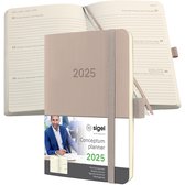 Sigel Conceptum weekagenda - A6 - 2025 (NL/FR/EN/DU) - taupe - softcover - SI-C2531