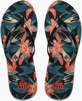 Reef Bliss pour femme - Slippers complets Noir Hibiscus Taille US9 EU40