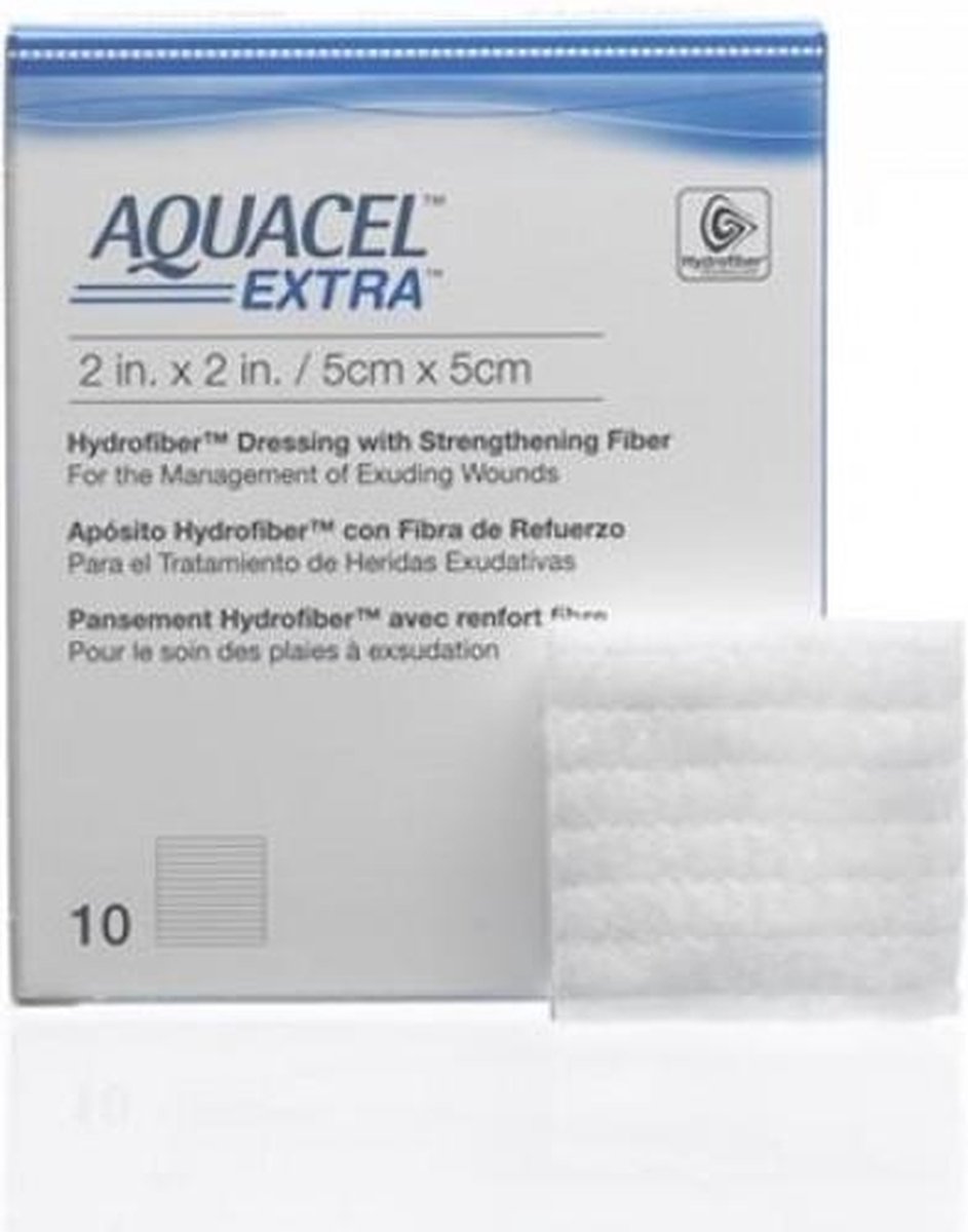 Aquacel Extra Hydrofiber wondverband steriel 5x5cm Aquacel