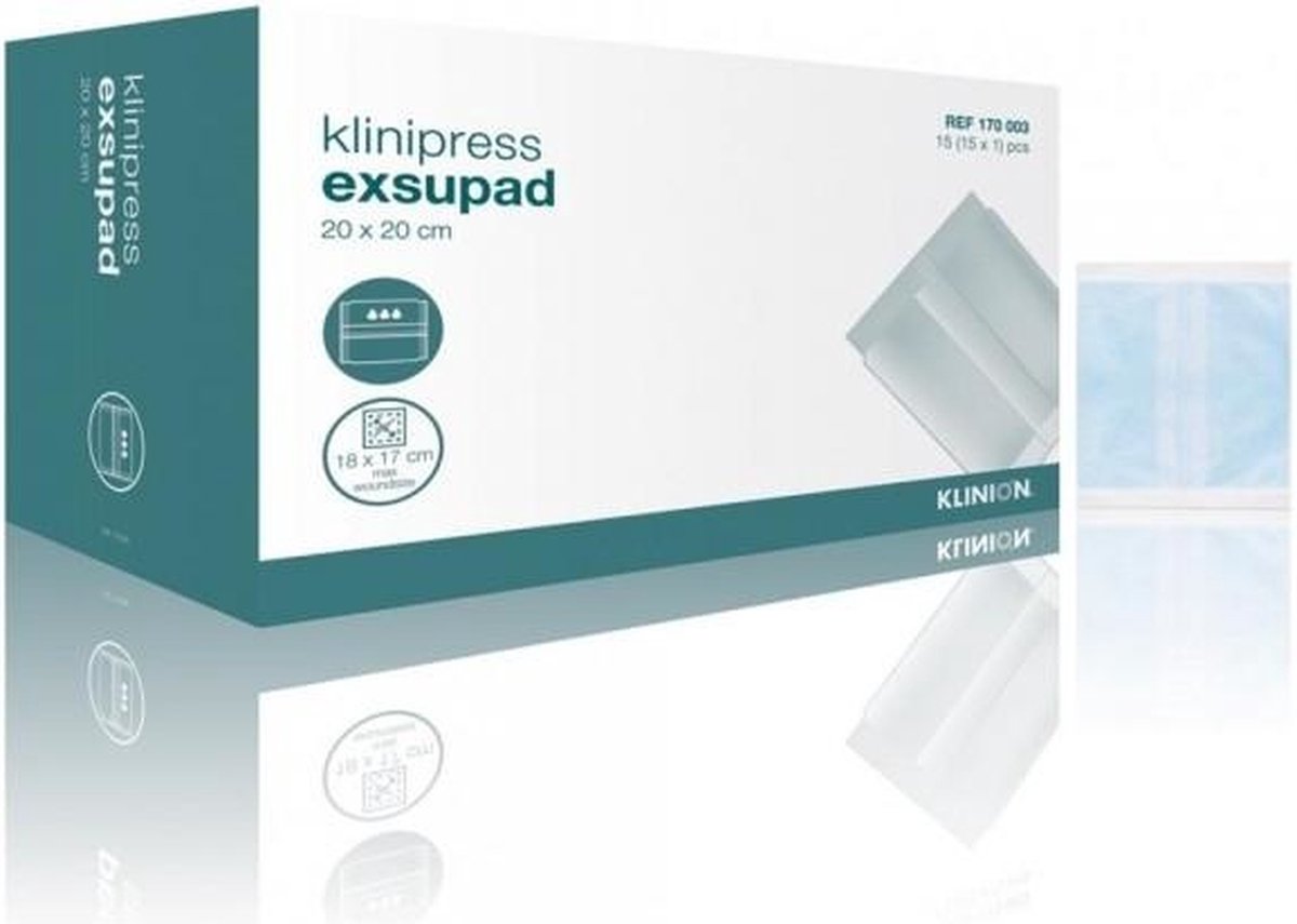 Goedkoopste Klinion Exsupad zwaar absorberend wondverband steriel 20x20cm (15 stuks) Klinion