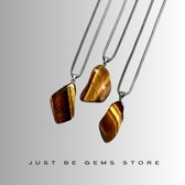 Gemstone ketting Tijgeroog goud