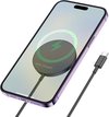 Chargeur sans fil Hoco adapté pour Apple iPhone - Convient pour MagSafe - Chargeur rapide (Type C) - Câble de charge USB C Fast Charge (1 mètre) - Zwart