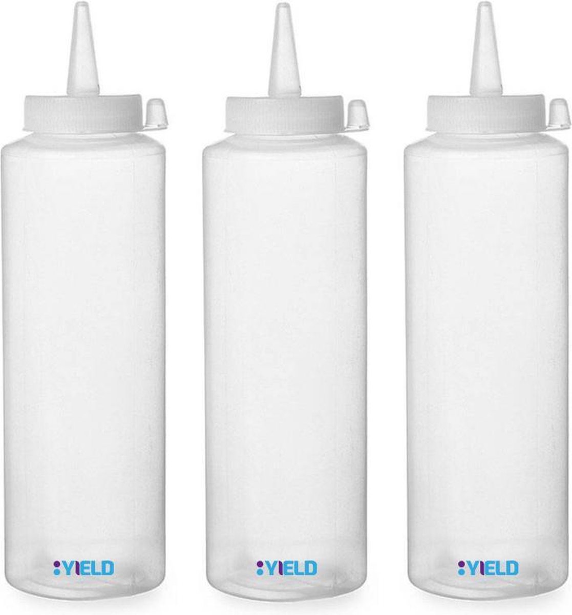 YIELD Saus Flessen (Set van 3) - Private Label - 500ML - 22x6.5CM - Saus  Dispenser - Koken | bol.com