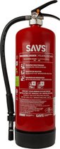 SAVS Lithium Brandblusser schuim / Hydrogel 6 liter - 13A 25F - Ideaal voor gebruik bij smartphone, laptop, e-bike en andere batterij gevoede apparaten - Met montagebeugel - Europese productie - Schuimblusser - Lithiumblusser