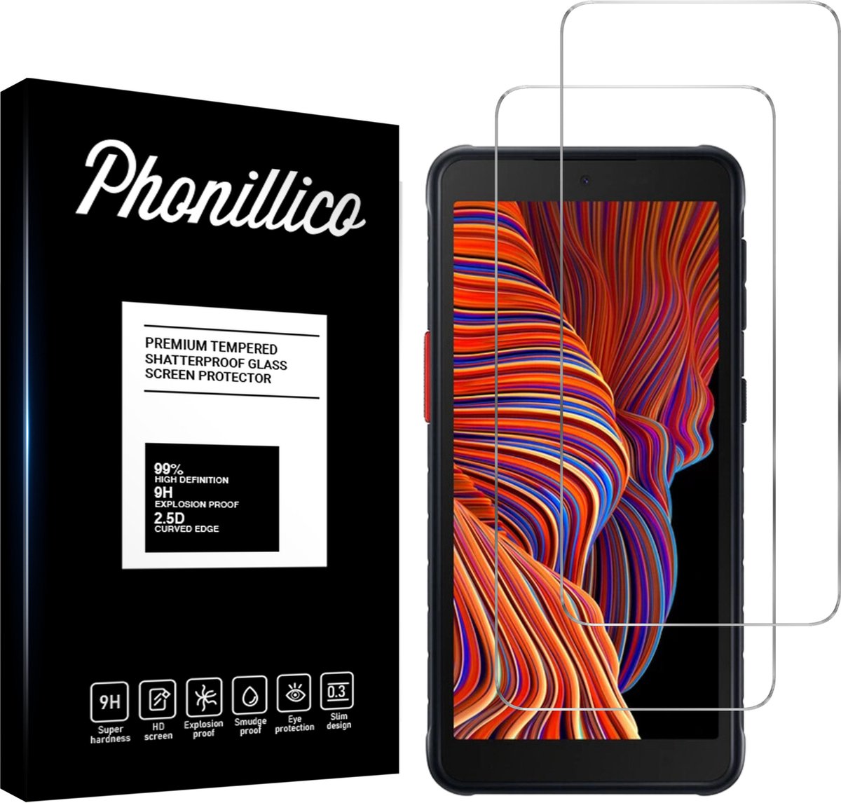 Screenprotector voor Samsung Galaxy Xcover 5 - 2 stuks Beschermglas van glas Transparante glazen schermbeschermfolie