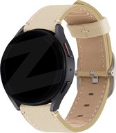 Bandz bracelet en cuir universel 20 mm 'Deluxe' adapté pour Samsung Galaxy Watch Active 1/2 40 & 44 mm / Watch 1 42 mm / Watch 3 41 mm / Watch 4 / Watch 5 (Pro) / Watch 6 (Classic) - Bracelet en cuir de haute qualité avec fermeture à boucle - kaki