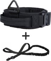 Always Prepared © Pro Halsband + Riem - Hals 35-75 CM - Hondenhalsband - voor middel en grote honden - One Size Zwart