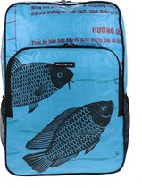 Sac à dos pour ordinateur portable 15,6 pouces - Sacs de ciment recyclés - Blauw poisson