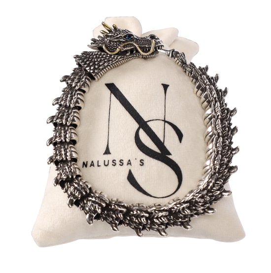 Nalussa's - Bracelet Dragon Viking - Bijoux Viking - Bracelet Dragon - Bracelet Homme - Bracelet Femme - Acier inoxydable - Acier chirurgical - 20 cm