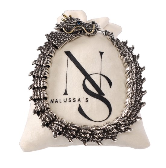 Nalussa's - Armband Fantasie - Viking Draken Armband - Viking Sieraad - Dragon Armband - Armband Mannen - Armband Vrouwen - Stainless steel - Chirurgisch Staal - 20 cm