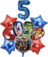 Anniversaire Avengers - Jomazo - forfait fête - Avengers - Ballons Avengers - The Avengers Endgame - Ensemble de Ballon - 5 pièces - Ballon à l'hélium - Ballon en aluminium - Décoration - Fête d'enfants - Cadeau 5 ans - super-héros