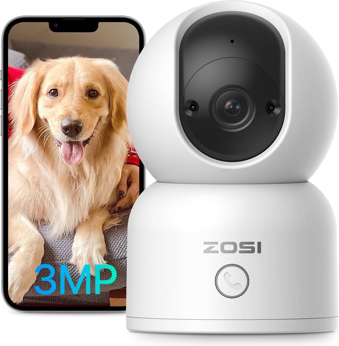 360° Rotatable Indoor Camera 2.4GHz & 5GHz WiFi Camera for Babies AI Personal Recognition Automatic Tracking One-Touch Call
