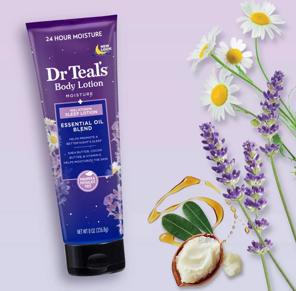 Dr Teal's Sleep Lotion by Dr Teal's 240 ml - Sleep Lotion with Melatonin & Essential Oils Promotes a better night's sleep (Shea butter, Cocoa Butter and Vitamin E