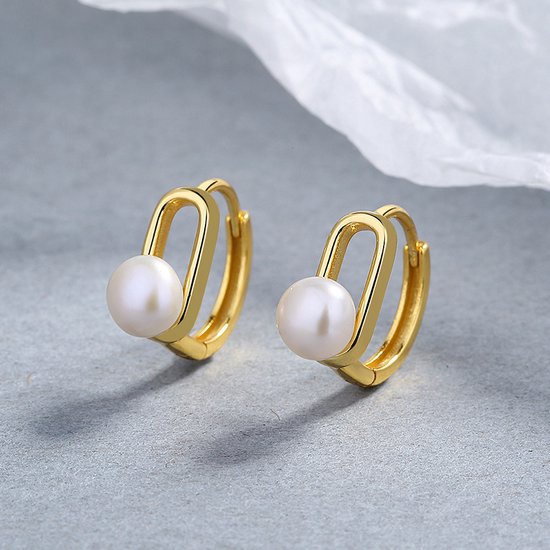 Oivzziy Dames Oorbellen 925 Zilver Wit Water Drop Parel