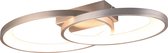 LED Plafondlamp - Plafondverlichting - Torna Gela - 25W - Warm Wit 3000K - Rond - Mat Nikkel - Metaal