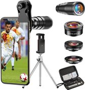 Telefooncamera Lens - 22X Zoom - Groothoek - Statieven - Professionele Fotografie - Verbeterde Zoomcapaciteit - Compact en Draagbaar - Compatibel met Android en iOS - Helder en Scherp Beeld - Zwart
