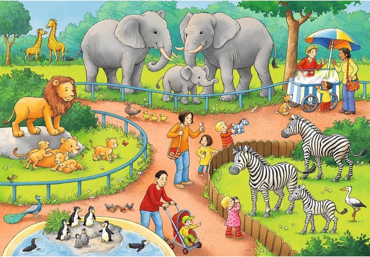 Ravensburger puzzel Een dag in de dierentuin - 2x24 stukjes - kinderpuzzel — afbeelding 8