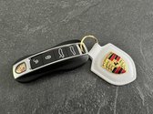 Porsche | Sleutelhanger | Leder | Wit | Metaal | Automerk