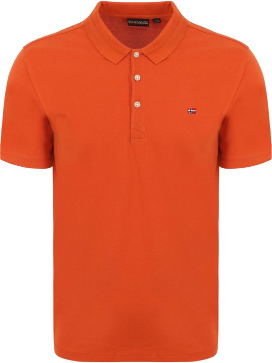 Napapijri - Ealis Polo Oranje - Regular-fit - Heren Poloshirt Maat M