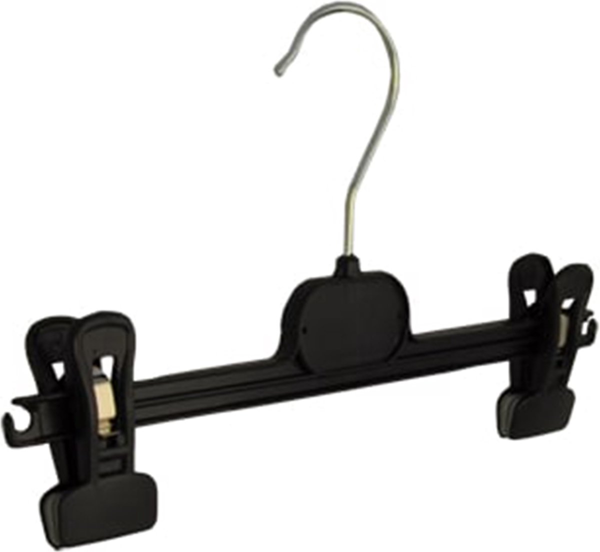 De Kledinghanger Gigant - Knijperhanger - Kinderen - PG30 - 50 Stuks - Kunststof - Zwart - Verschuifbare Anti-slip knijpers - 30 cm - Rokhanger - Broekhanger - Pantalonhanger - Kinderhanger - PG-Serie (PG30_00/50)