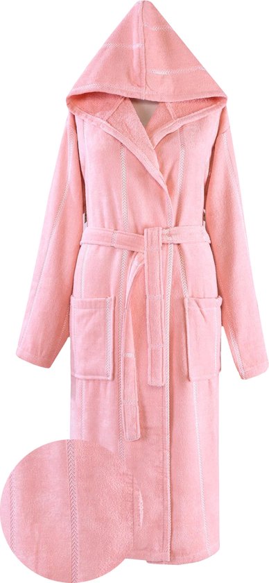Vency - Luxe badjas met capuchon, 100% katoen, zacht en absorberend, ideaal voor spa en thuis, voor dames en heren, beige, XL