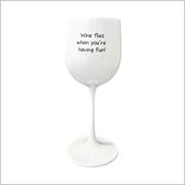 Luxe Wijnglas - Onbreekbaar - Met Tekst - Wit - Wine flies when you're having fun