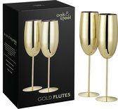 2 gouden champagneglazen (280 ml)