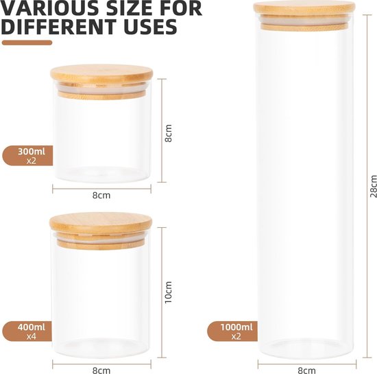 Ksvaye 10 stuks kleine bakjes met deksel, 60 ml lekvrije voorraadbakjes, herbruikbare voorraadpotten, vriesbakjes, voedselbewaarbakjes, keuken met deksels voor saladedressing, jam, fruit