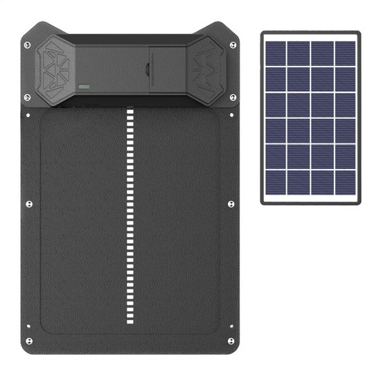 VIXE Porte Poulailler Automatique pour Poules avec Panneau Solaire - Porte Poulet et Ouvre-Coop à Énergie Solaire - avec Capteur de Lumière - Zwart