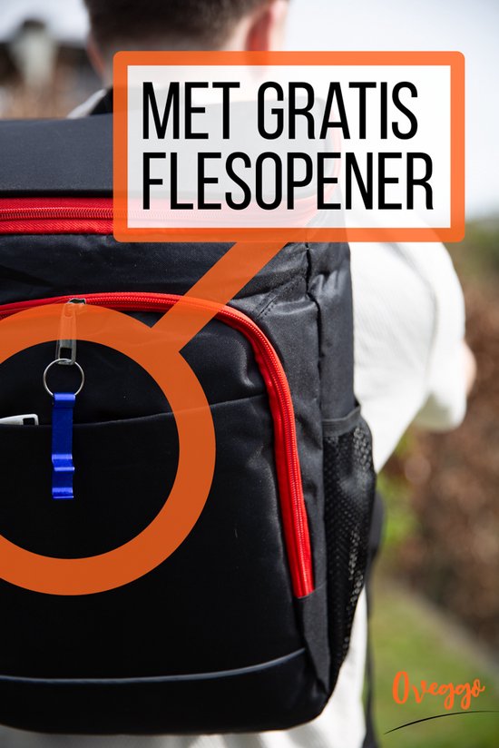 Oveggo Coolpack - Koeltas Rugzak - Waterdichte Isolatie - Koelrugzak - Groot Volume - Duurzaam Rood-Zwart Design - Comfortabele Schouderbanden - Ideaal voor Camping & Picknick van Oveggo — afbeelding 5