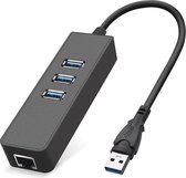 TOJ USB Naar Ethernet Adapter - RJ45 10/100/1000Mbps Gigabit - USB 3.0 - USB Splitter / Hub