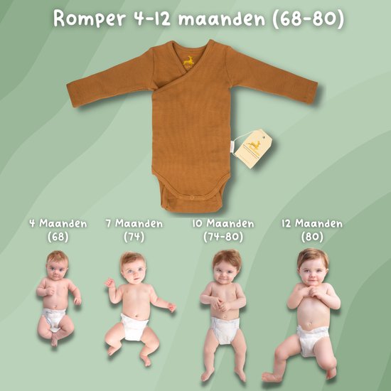 Bambibello Romper 3 maten in 1 Meegroeirompers Beige Maat 68 80 groot 4 tot. bol