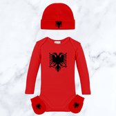 Albanie baby set 3-delig muts,wanten, romper 3-6 maanden
