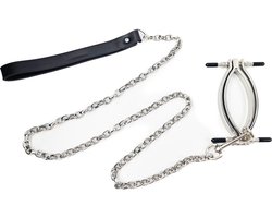 BNDGx® - Metalen Vagina Klem spreider - Extreme BDSM Schaamlippenklem met lijn | SM |
