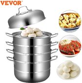 Vevor® - Voedsel Voorraad Pot - 5 Laags - Stomer - Silver