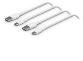 Belkin BoostCharge USB-kabel 1 m USB 2.0 USB A USB C - Wit - Duo pack