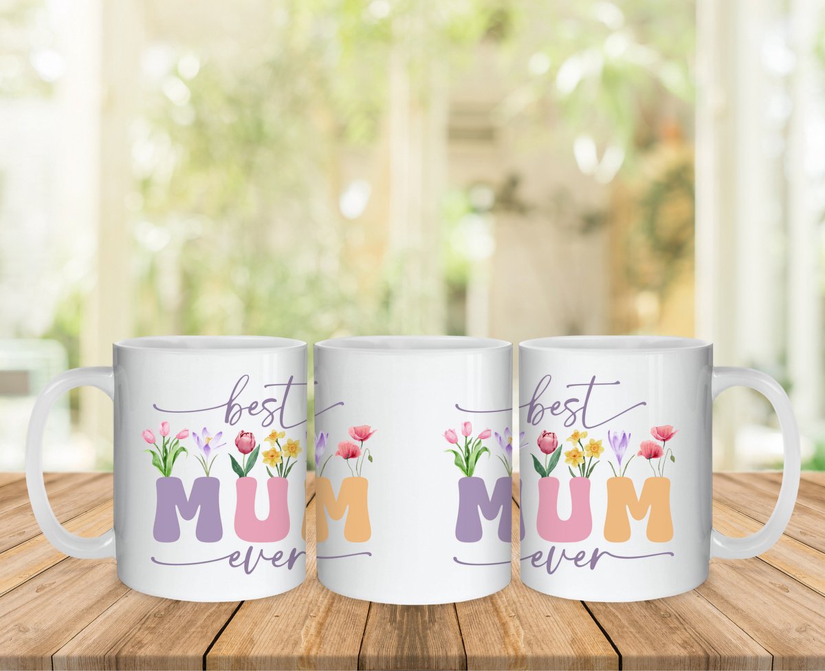 Koffiemok Best Mum Ever -Moederdag-koffiemok-leuke teksten