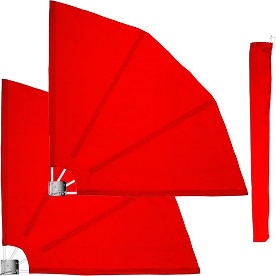 STILISTA Balkonschermen - Set van 2 - Privacyschermen - Wand - 140 x 140 cm - Rood